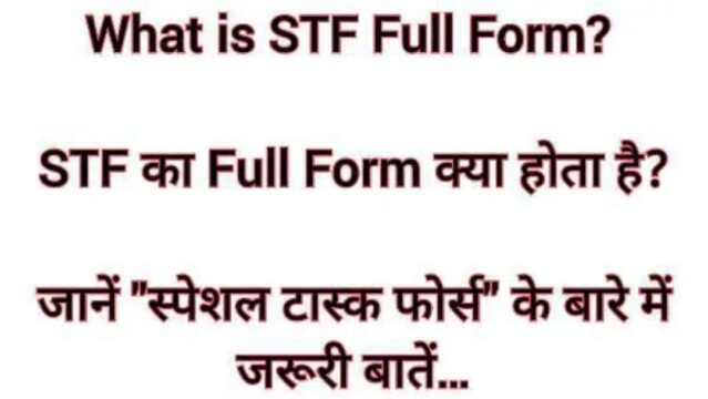 What is STF Full Form? STF का Full Form क्या होता है? जानें "स्पेशल टास्क फोर्स" के बारे में जरूरी बातें… STF Full Form