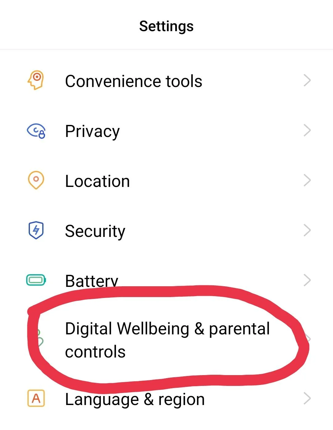 Digital Wellbeing parental control
