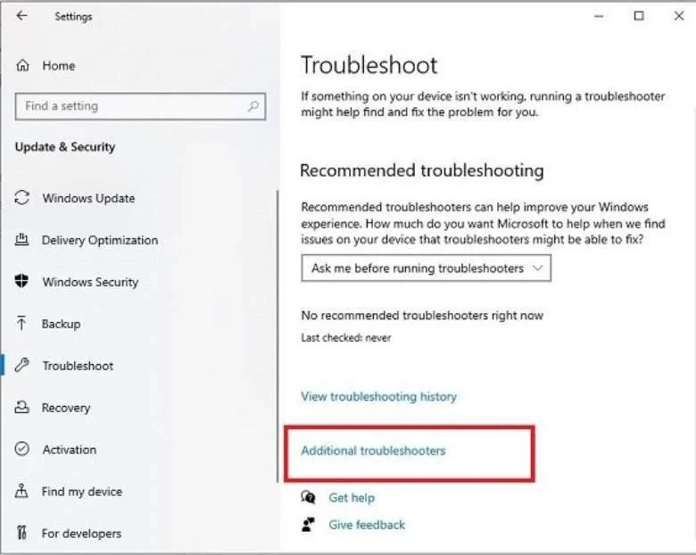 additional troubleshooter option additional troubleshooter option