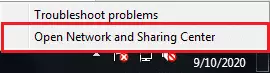 click on open network and sharing center click on open network and sharing center