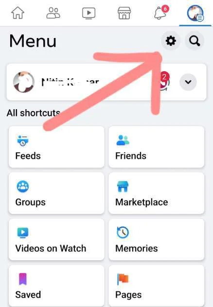 click on setting icon