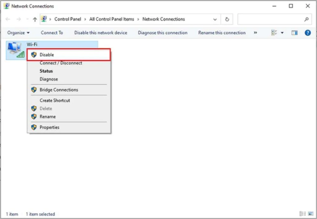 reset network connection status reset network connection status