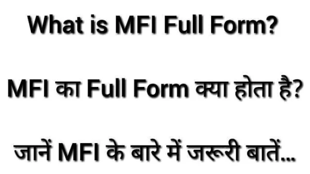 MFI Full Form