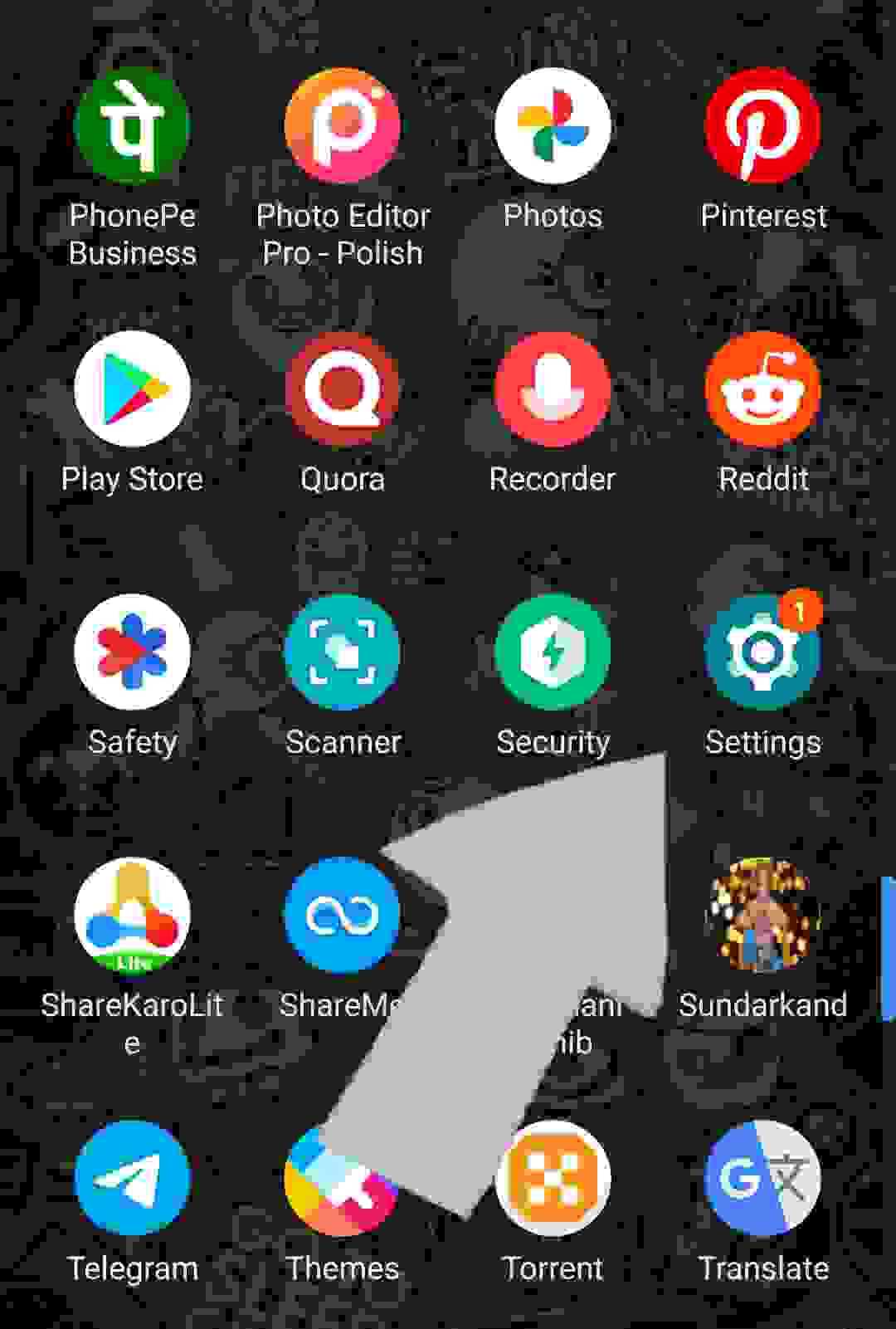 Settings के आप्शन पर क्लिक करें