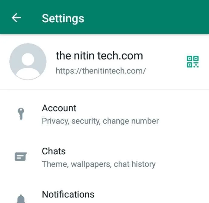 WhatsApp Setting option