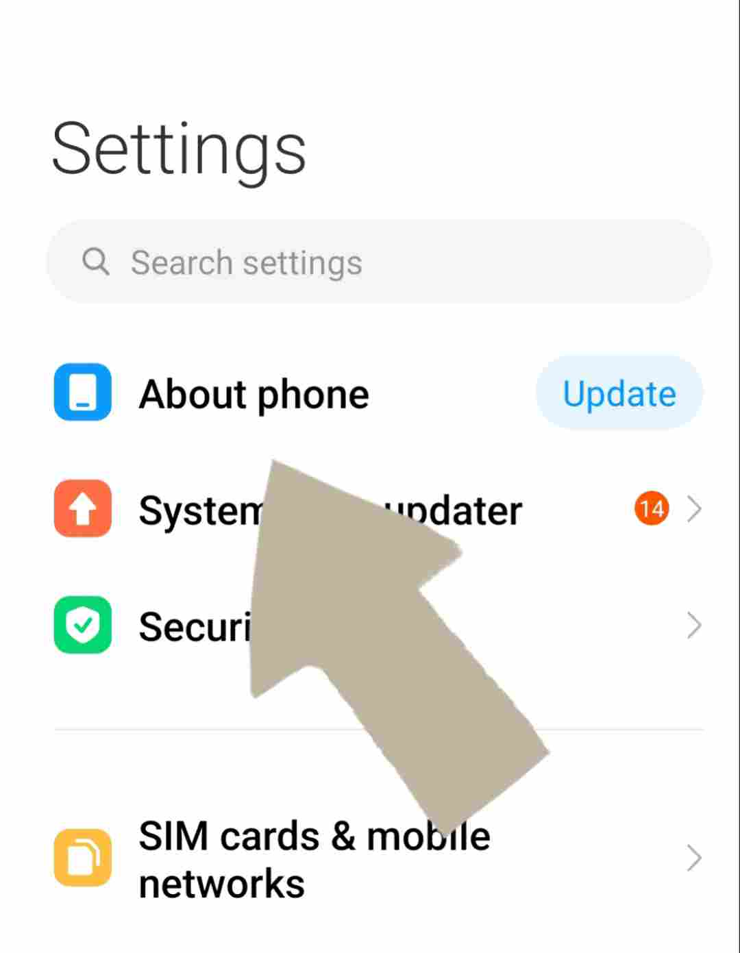 about phone ऑप्शन पर क्लिक करें
